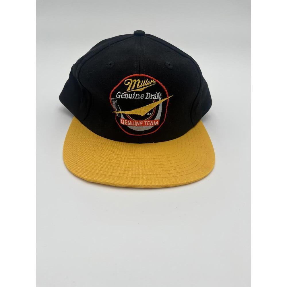 Vintage New Miller Genuine Draft Black and Yellow Snapback Hat